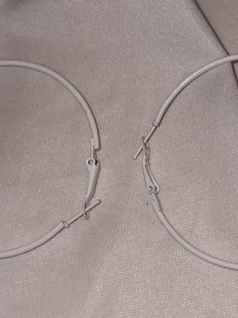 white hoop earrings